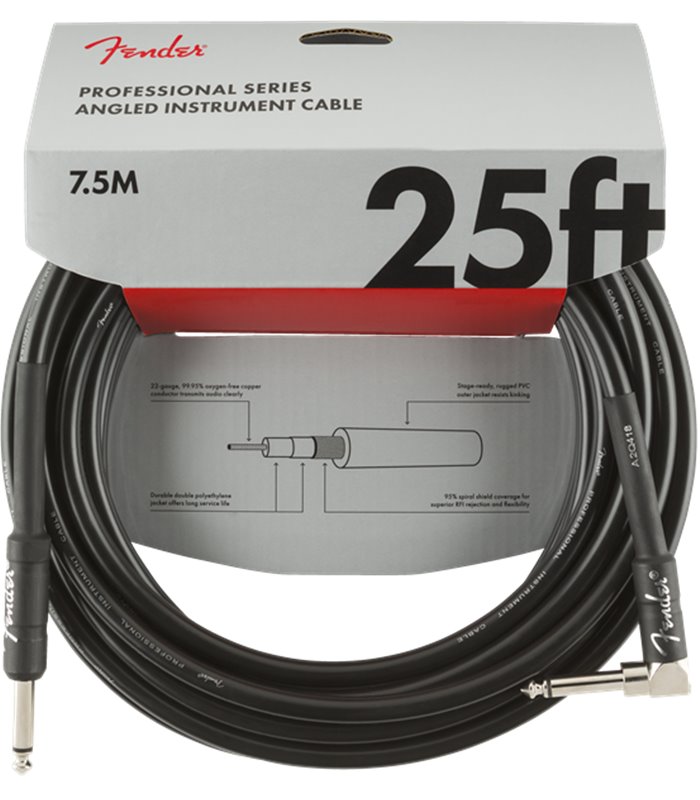 FENDER INSTRUMENT PRO 25' BLK 7,5 m KUTNI KABEL