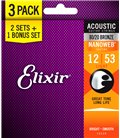 ELIXIR GITARA AKUSTIČNA 12-53 3 PACK ŽICE